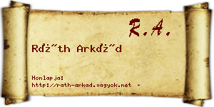 Ráth Arkád névjegykártya