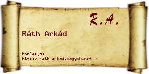Ráth Arkád névjegykártya